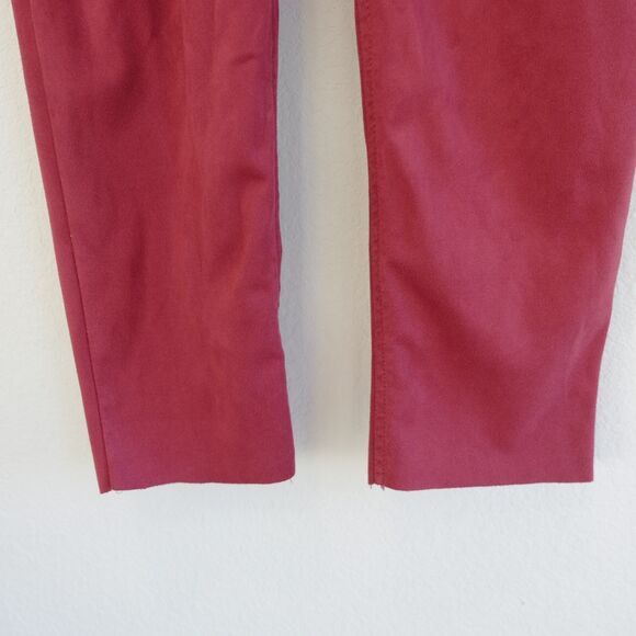 Free People Faux Suede Crop Pants Queen Pomegranate Sz 2 *MISSING BELT* - Picture 9 of 16